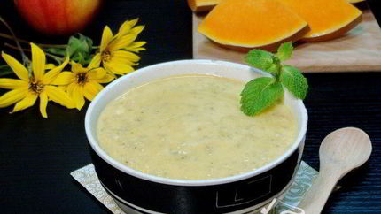 Каша ячневая на молоке с тыквой