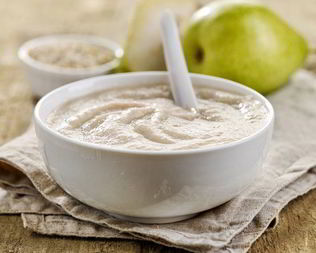 Манная каша с грушей