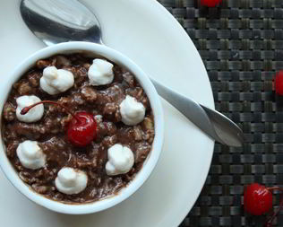 Овсяная каша по мотивам торта Черный лес