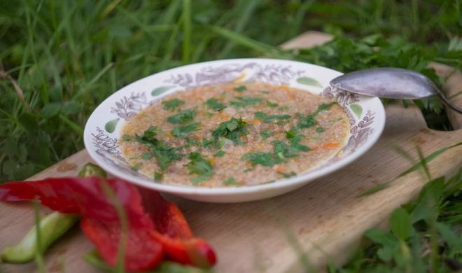 Полевая каша на костре