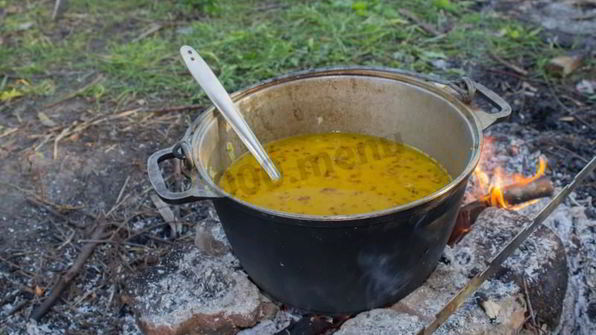 полевая каша на костре