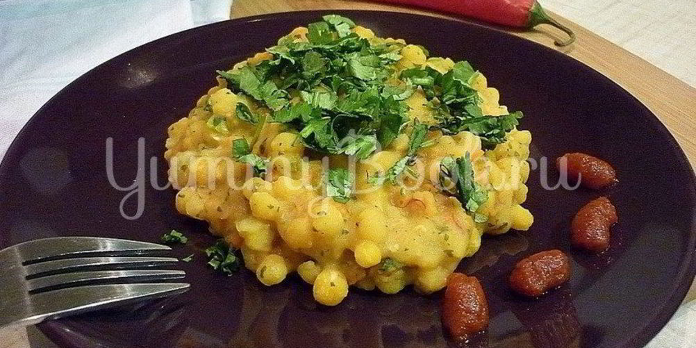 Рецепт пряной гороховой каши с шафраном