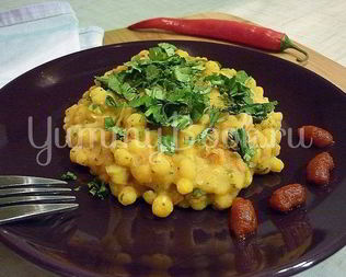 Пряная гороховая каша с шафраном