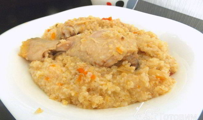 Пшеничная каша с курицей