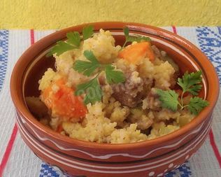 Пшенная каша с мясом
