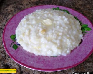 Молочная рисовая каша с тыквой на молоке