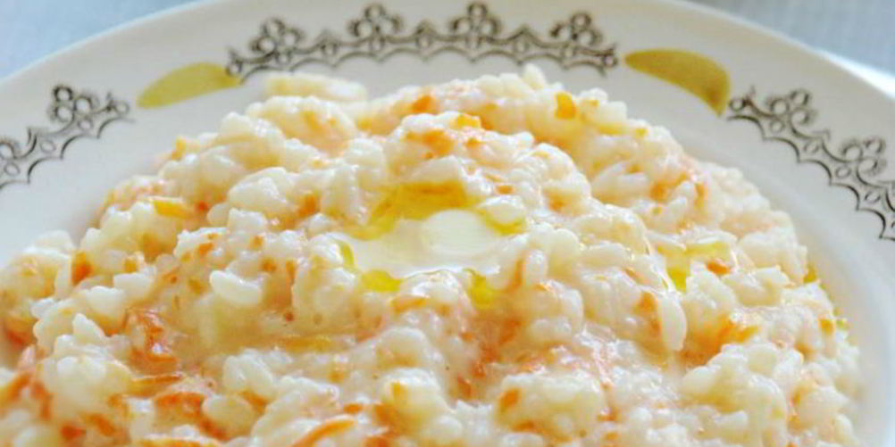 Рецепт молочной рисовой каши с тыквой