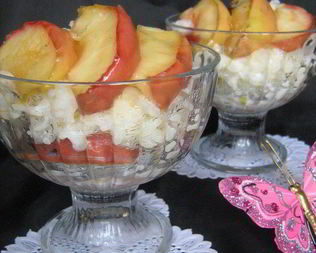 Сливочная рисовая каша с яблоками