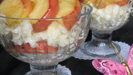 Сливочная рисовая каша с яблоками