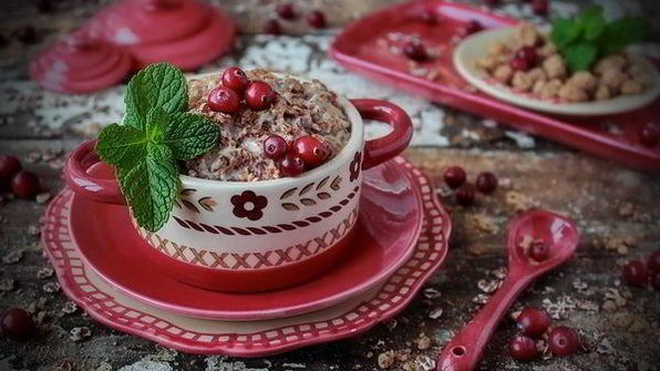 сливочная каша с корицей и хрустящими отрубями