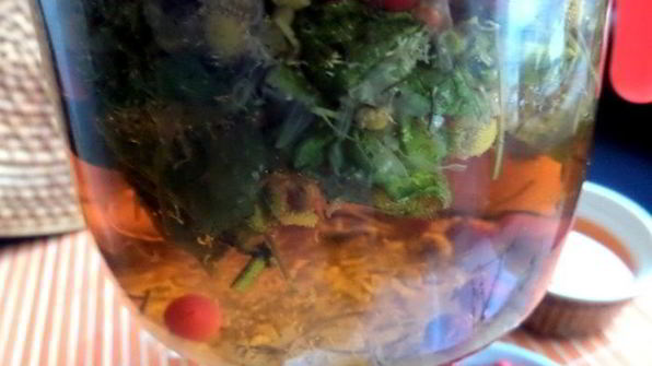 бруснично-ромашковый чай с мятой