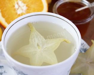 Чай с карамболой, имбирем и лимоном