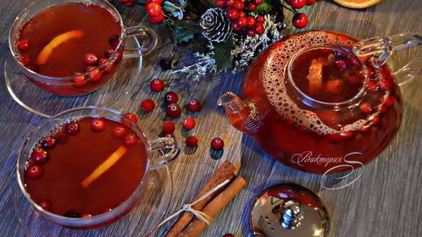 клюквенный чай с апельсином