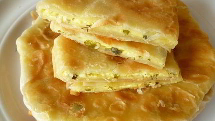 Плацинды с творогом и зеленью