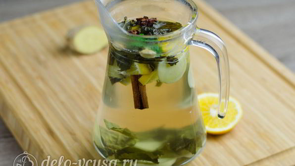 зеленый чай с имбирем и корицей