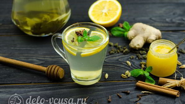 зеленый чай с имбирем и корицей