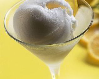 Дыневый шербет с шампанским и лимонным сиропом