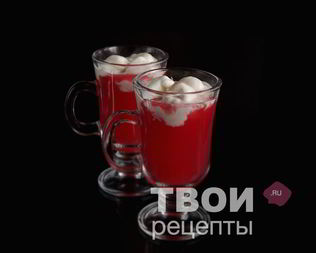 Клюквенный кисель с мороженым