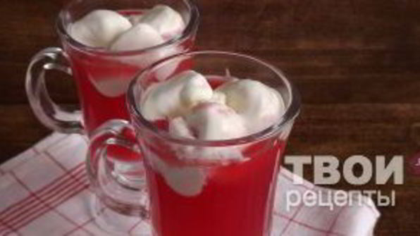 клюквенный кисель с мороженым