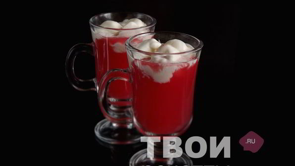 клюквенный кисель с мороженым