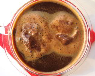 Кофе гляссе с шоколадным шербетом