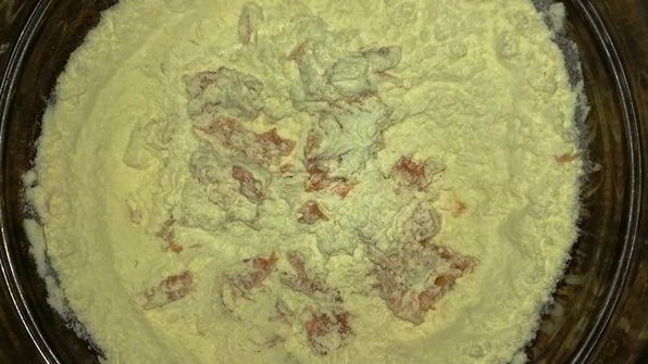 свиная вырезка в кофейной панировке с пастой