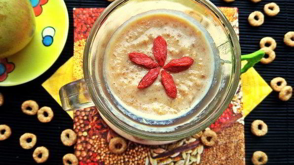 смузи с курагой, фасолью и отрубями