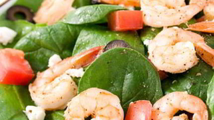 Греческий салат с креветками