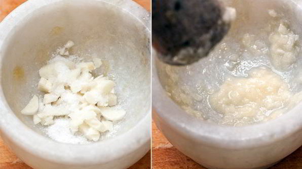 картофельный салат с брокколи, мелиссой и тархуном