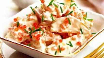Картофельный салат с икрой