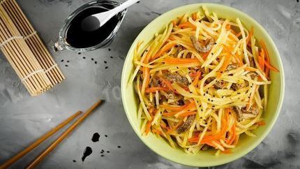 Корейский салат с говядиной