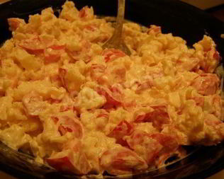 Легкий салат из цветной капусты и помидоров