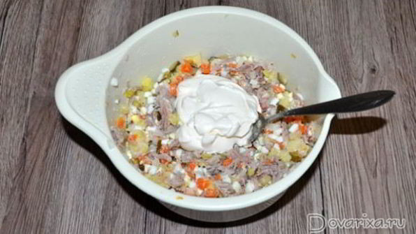 оливье с индейкой — самый вкусный