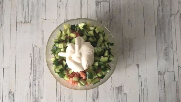 оливье с креветками