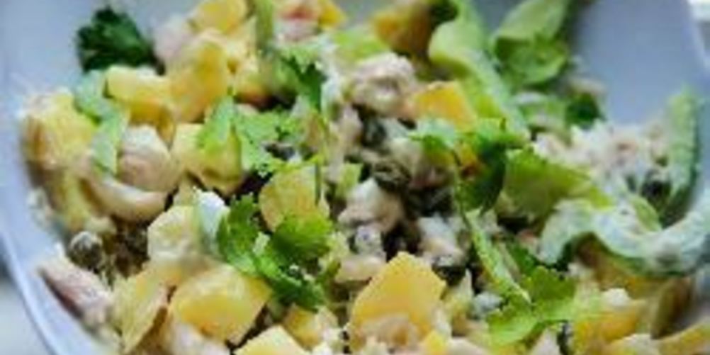 Рецепт оливье с рыбой