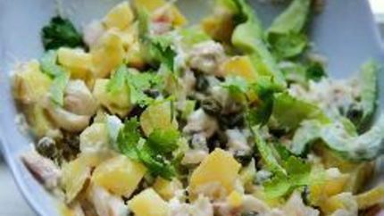 Оливье с рыбой