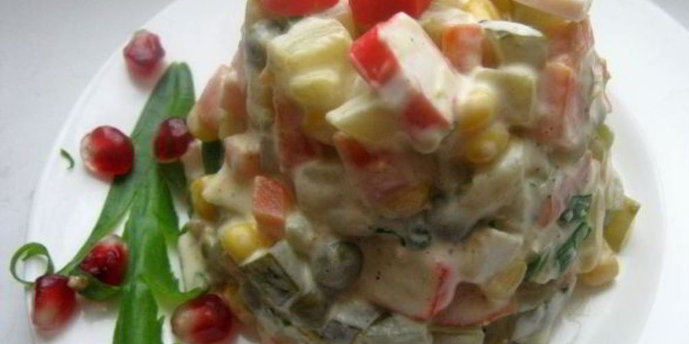 Рецепт салата оливье с крабовыми палочками