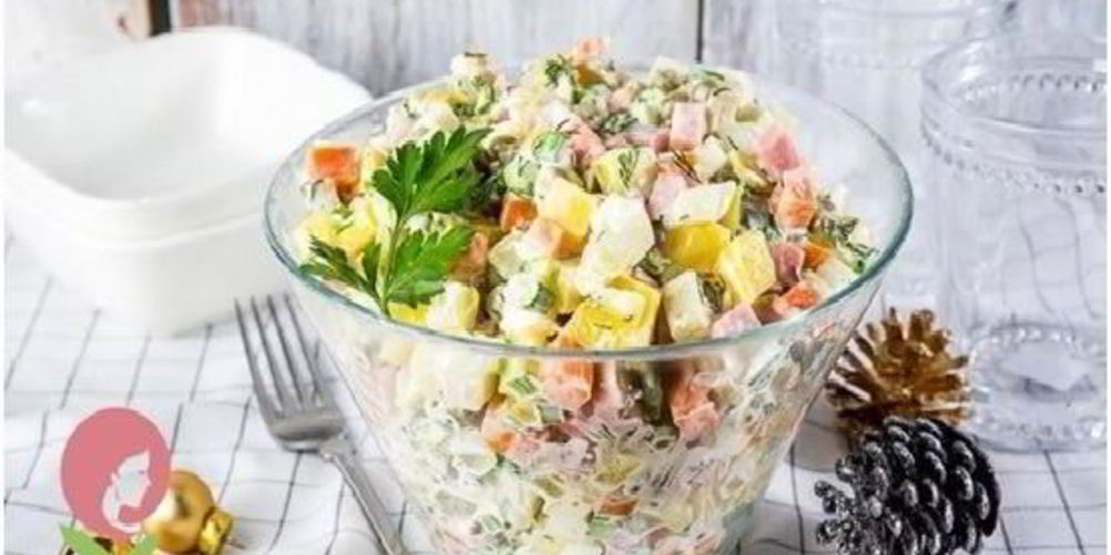 Рецепт салата оливье с кукурузой