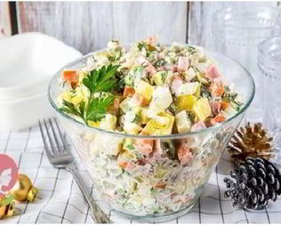 Салат Оливье с кукурузой