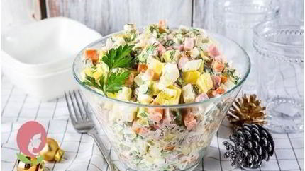 Салат Оливье с кукурузой