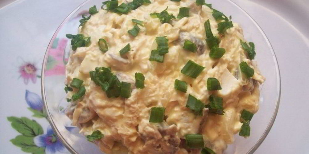 Рецепт салата из шампиньонов и курицы