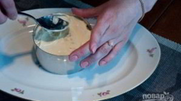 мимоза с крабовыми палочками и яблоком