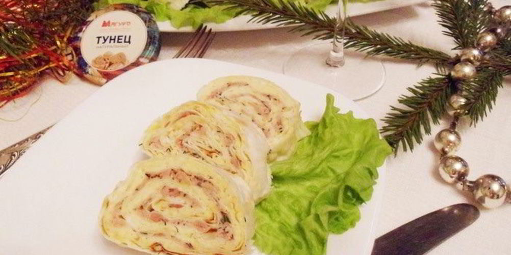 Рецепт мимозы в лаваше