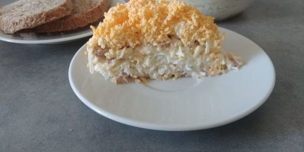 Рецепт салата мимоза без картофеля