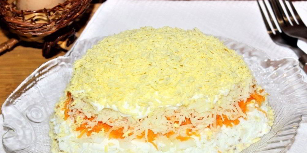 Рецепт салата мимоза с маслом