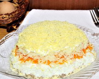 Салат Мимоза с маслом