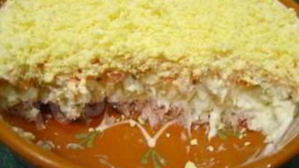 Салат Мимоза с плавленым сыром