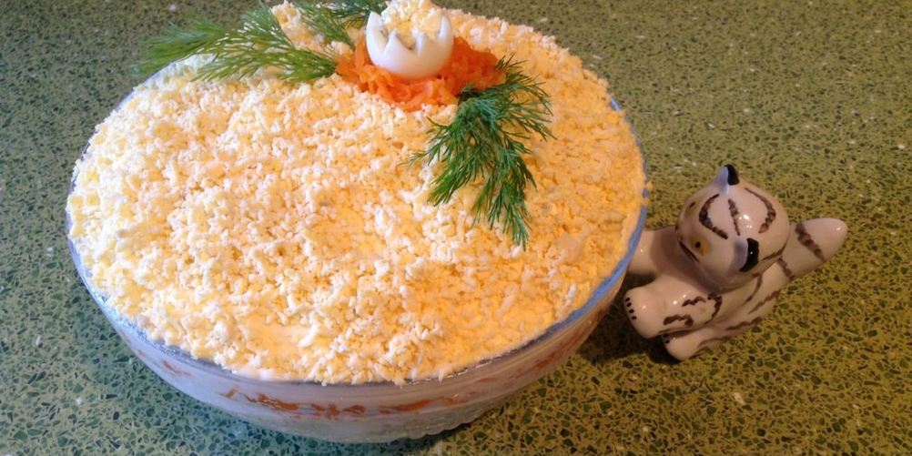 Рецепт салата мимоза с сайрой