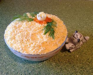 Салат Мимоза с сайрой