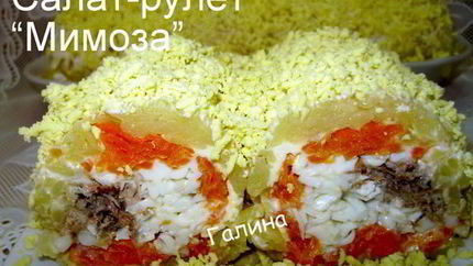 Салат-рулет Мимоза